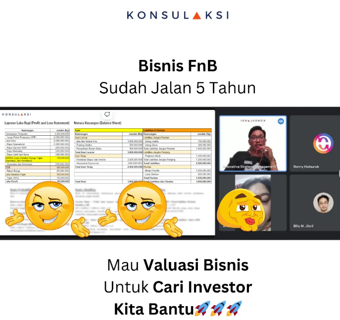 Diskusi kasus usaha F&B terkait laporan keuangan dan valuasi bisnis